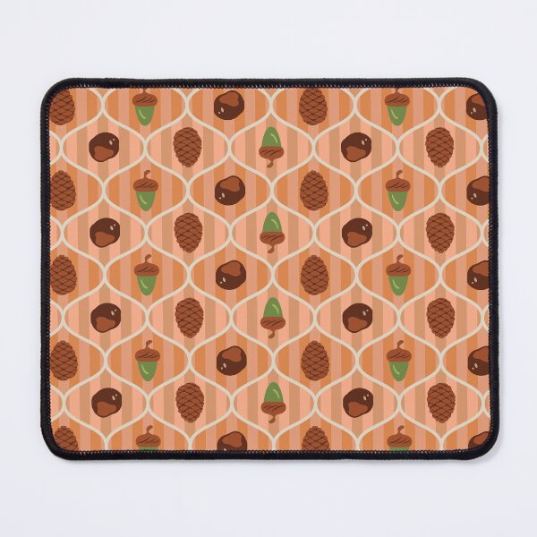 Item preview, Conkers, Acorns and Pine Cones Striped Ogee Print designed and sold by Daniel Bevis Design.