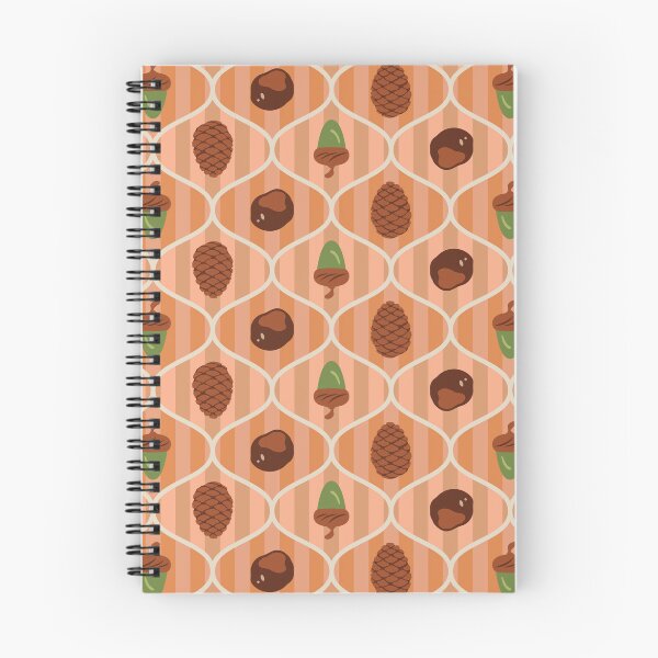 Item preview, Conkers, Acorns and Pine Cones Striped Ogee Print designed and sold by Daniel Bevis Design.