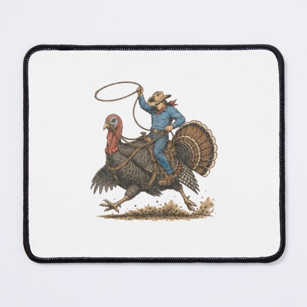 Item preview, Funny Cowboy Riding Turkey – Retro Western Thanksgiving designed and sold by roartusa.