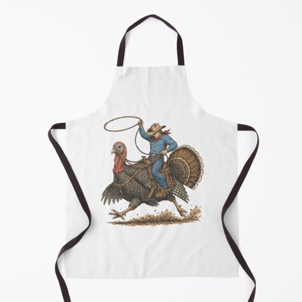 Item preview, Funny Cowboy Riding Turkey – Retro Western Thanksgiving designed and sold by roartusa.