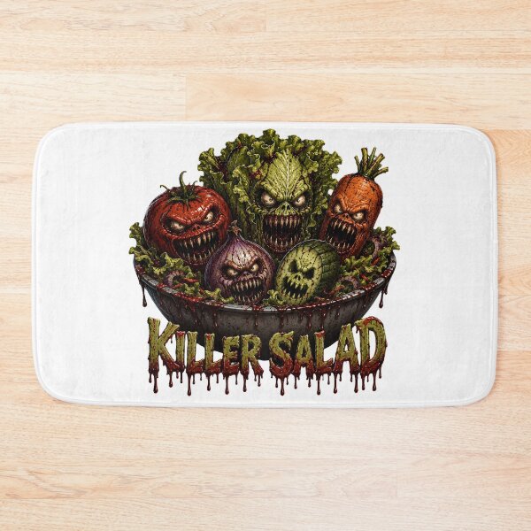 Item preview, Killer Salad Scary Vegetable Monsters Funny Horror Print designed and sold by HorrorWorldWeb.