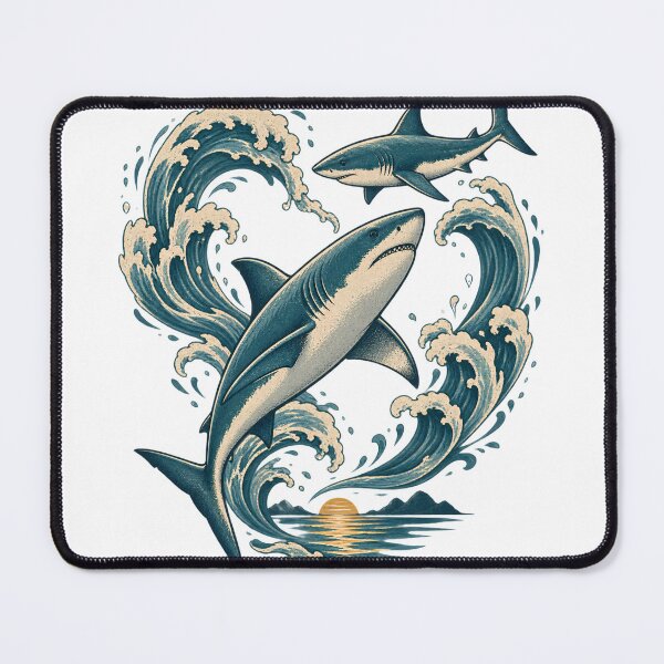 Item preview, Matching Couples Sharks Circling A Heart Design : Shark Couple Heart Ocean Love Romantic Sharks Art designed and sold by OUICHA.