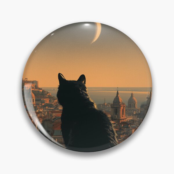 Item preview, Vintage Lisbon Travel Poster with Black Cat Overlooking Alfama designed and sold by ROD.