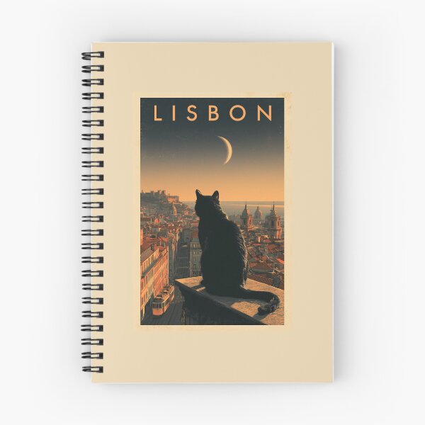 Item preview, Vintage Lisbon Travel Poster with Black Cat Overlooking Alfama designed and sold by ROD.
