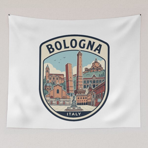 Item preview, Bologna Italy Travel Emblem Retro Skyline Illustration designed and sold by k3rstman1.