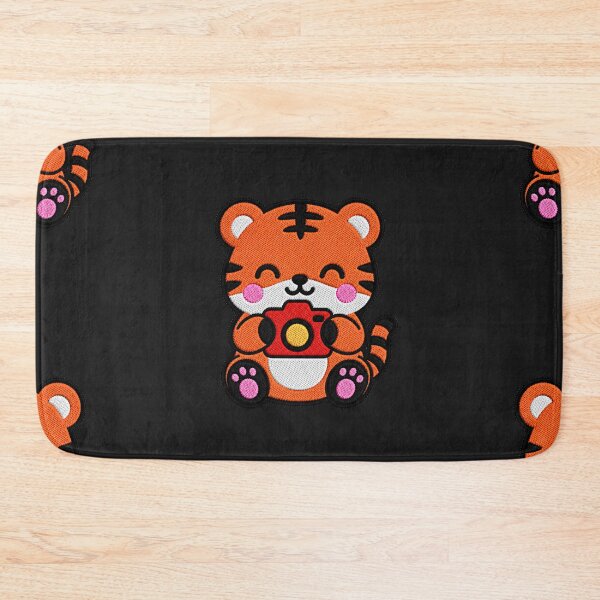 Item preview, Cute Tiger Holding Camera Kawaii Embroidery Patch designed and sold by ColorSplash123.