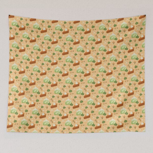 Item preview, Matcha Cakes & Pumpkin Pie - Cozy Autumn Cafe Pattern designed and sold by VenusandMoon.