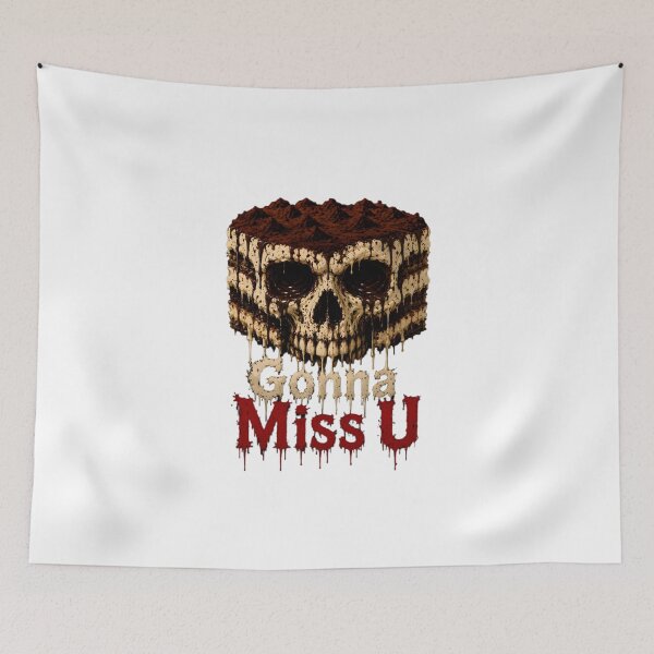 Item preview, Gonna Miss U - Horror Tiramisu Skull Dark Art Print designed and sold by HorrorWorldWeb.