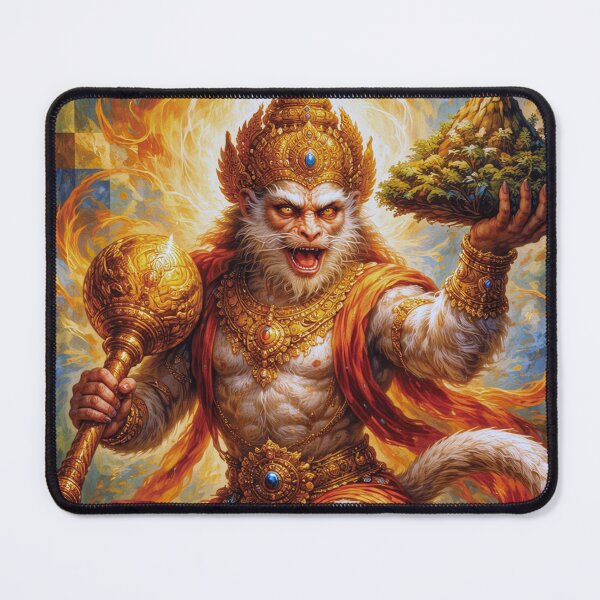Item preview, Hindu deity Hanuman - The Divine Monkey Painting designed and sold by GalleryKauffeld.