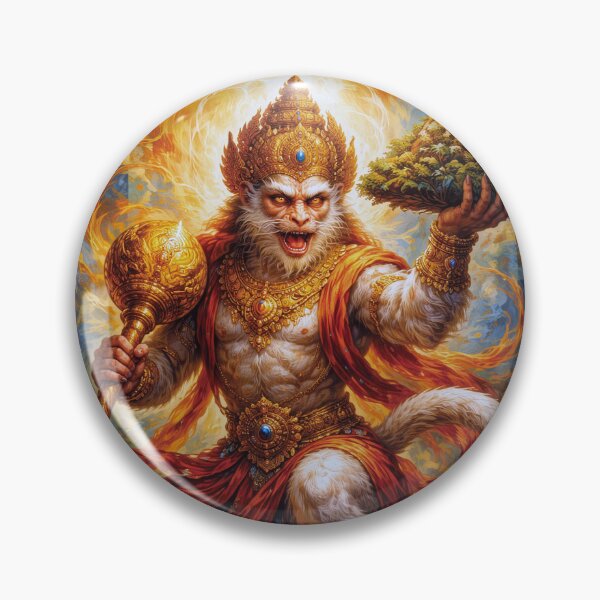 Item preview, Hindu deity Hanuman - The Divine Monkey Painting designed and sold by GalleryKauffeld.