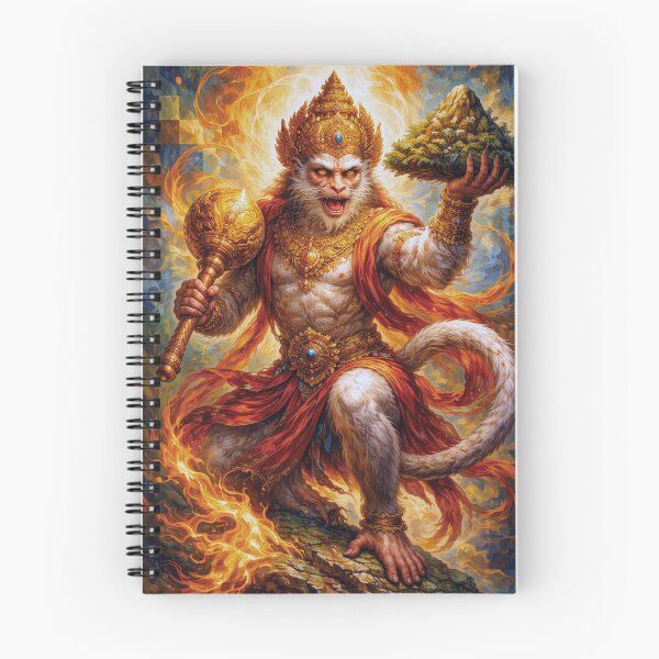 Item preview, Hindu deity Hanuman - The Divine Monkey Painting designed and sold by GalleryKauffeld.