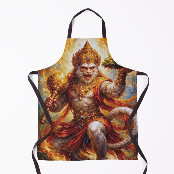 Item preview, Hindu deity Hanuman - The Divine Monkey Painting designed and sold by GalleryKauffeld.