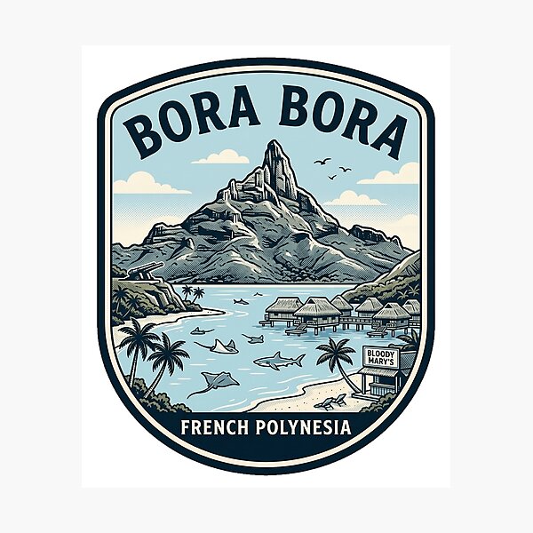 Item preview, Bora Bora French Polynesia Vintage Travel Badge designed and sold by k3rstman1.