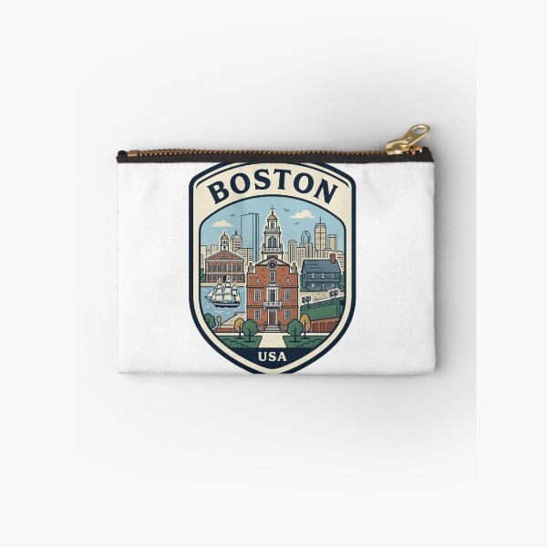 Item preview, Boston Massachusetts Retro Skyline Travel Badge designed and sold by k3rstman1.