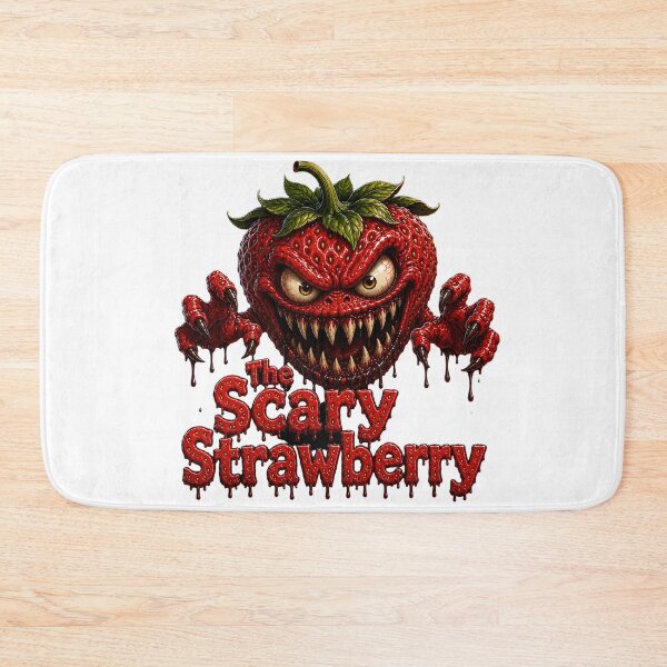 Item preview, The Scary Strawberry - Horror Monster Fruit Funny Print designed and sold by HorrorWorldWeb.
