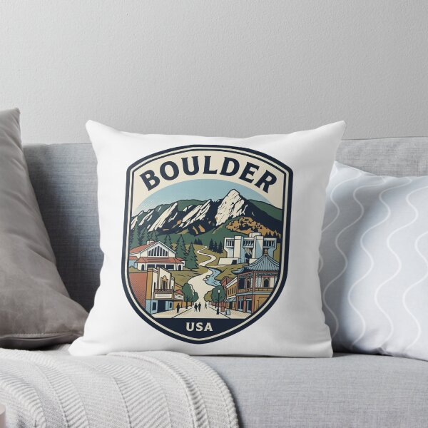 Item preview, Boulder Colorado Flatirons Mountain Retro Travel Badge designed and sold by k3rstman1.