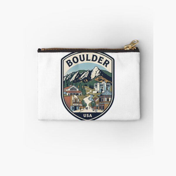 Item preview, Boulder Colorado Flatirons Mountain Retro Travel Badge designed and sold by k3rstman1.