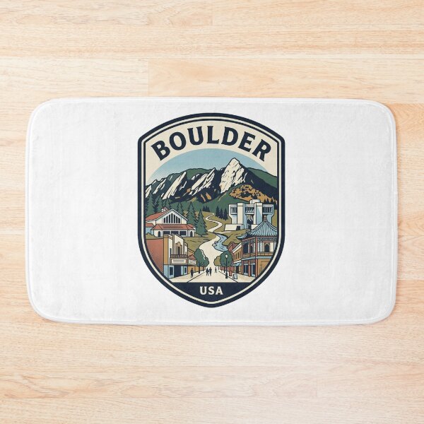 Item preview, Boulder Colorado Flatirons Mountain Retro Travel Badge designed and sold by k3rstman1.