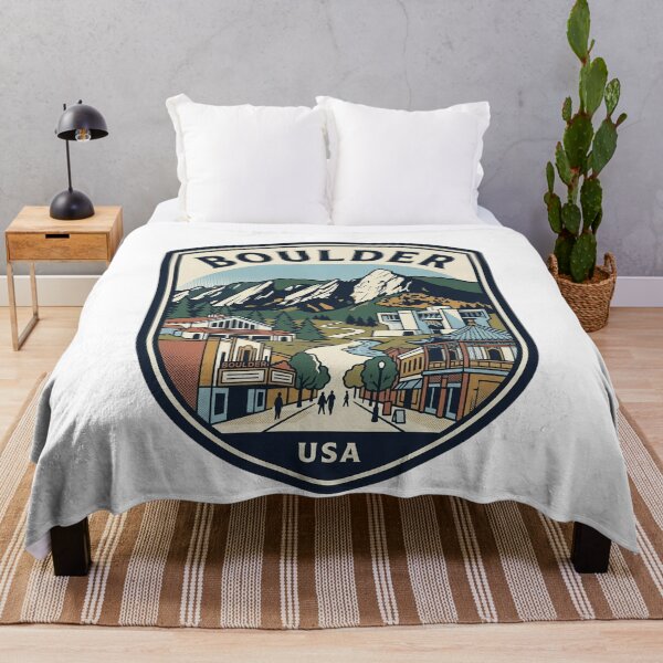 Item preview, Boulder Colorado Flatirons Mountain Retro Travel Badge designed and sold by k3rstman1.