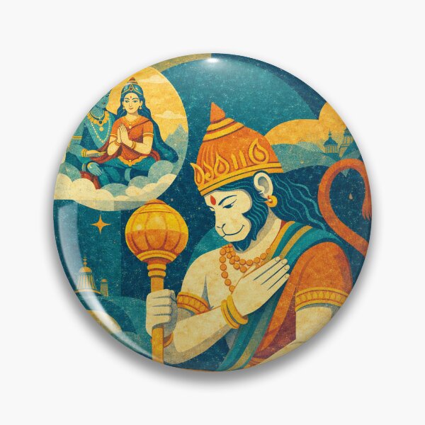 Item preview,  Hindu deity Hanuman - The Divine Monkey Painting designed and sold by GalleryKauffeld.