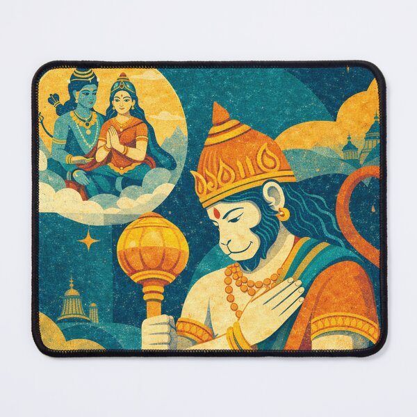 Item preview, Hindu deity Hanuman - The Divine Monkey Painting designed and sold by GalleryKauffeld.