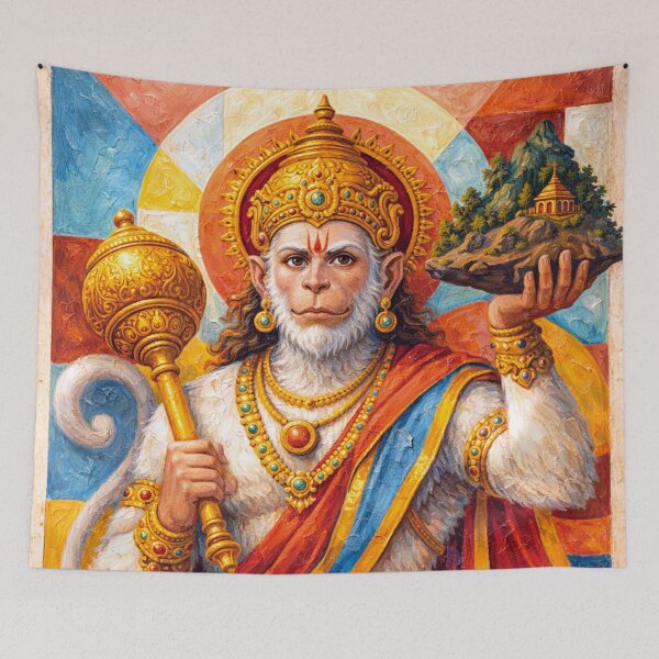 Item preview, Lord Hanuman Painting - Hindu deity of Sacred Strength. designed and sold by GalleryKauffeld.