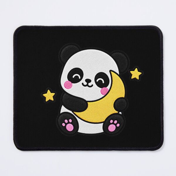 Item preview, Cute Panda Hugging Crescent Moon Kawaii Embroidery Patch designed and sold by ColorSplash123.