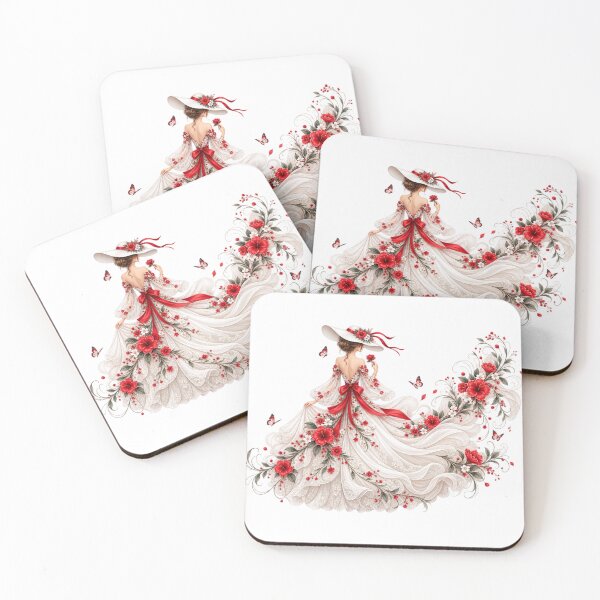 Item preview, red floral woman designed and sold by Reshmakhan.