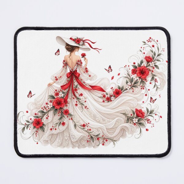 Item preview, red floral woman designed and sold by Reshmakhan.