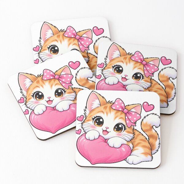 Item preview, Cute Orange Tabby Cat Hugging Heart – Kawaii Kitten Valentine Sticker designed and sold by ghatwalsachin.