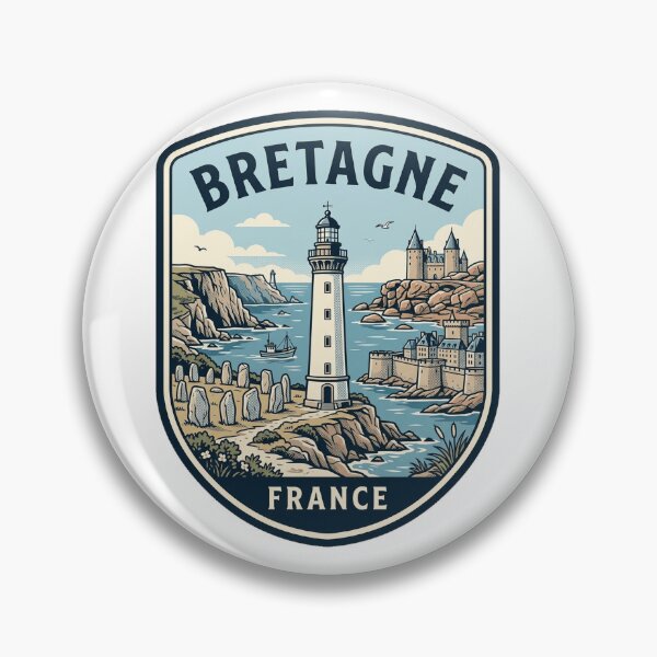 Item preview, Vintage Bretagne France Coastal Lighthouse Travel Badge designed and sold by k3rstman1.