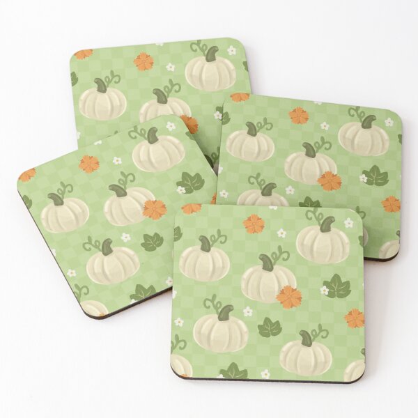 Item preview, White Pumpkin Meadow - Cozy Autumn Floral Checker Pattern designed and sold by VenusandMoon.