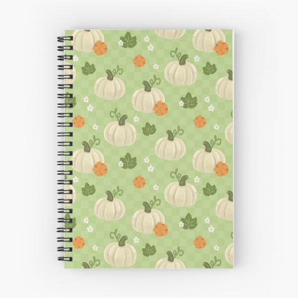 Item preview, White Pumpkin Meadow - Cozy Autumn Floral Checker Pattern designed and sold by VenusandMoon.