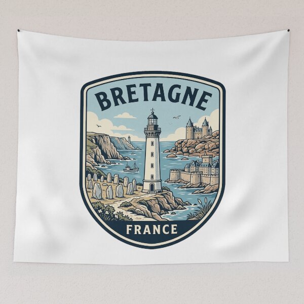 Item preview, Vintage Bretagne France Coastal Lighthouse Travel Badge designed and sold by k3rstman1.