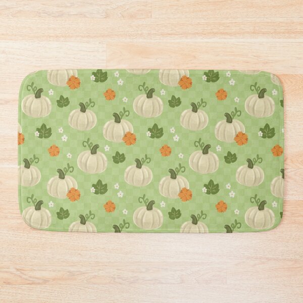 Item preview, White Pumpkin Meadow - Cozy Autumn Floral Checker Pattern designed and sold by VenusandMoon.