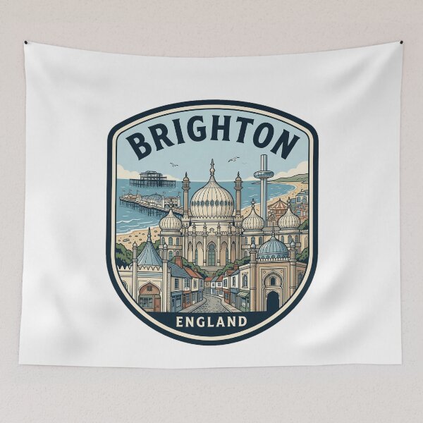 Item preview, Brighton England Royal Pavilion Retro Travel Badge designed and sold by k3rstman1.