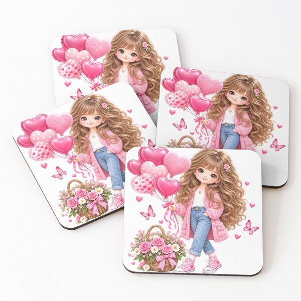 Item preview, girl with heart balloons designed and sold by Reshmakhan.