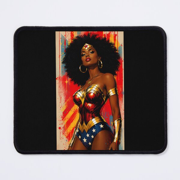 Item preview, Afro Warrior Goddess – Bold Comic Style Superhero designed and sold by MimicMiniatures.