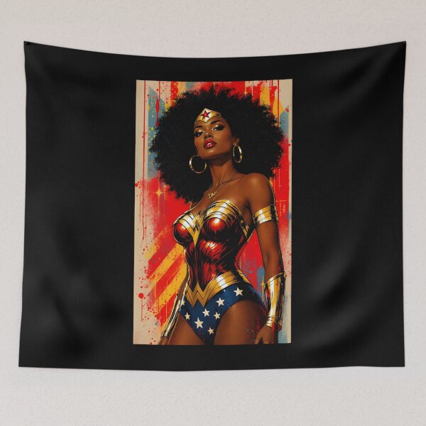 Item preview, Afro Warrior Goddess – Bold Comic Style Superhero designed and sold by MimicMiniatures.