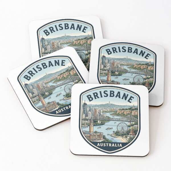 Item preview, Brisbane Australia Vintage Travel Badge Skyline designed and sold by k3rstman1.