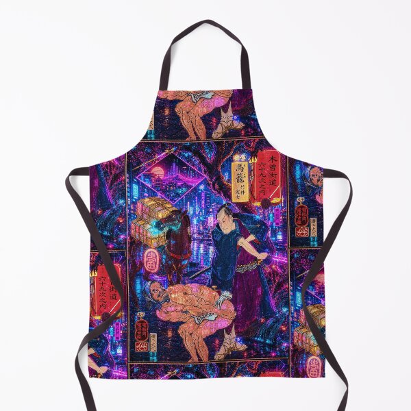 Item preview, Cyberpunk Samurai of the Kiso Road | Neon Tokyo Japan Ukiyo-e Futuristic Japan Art designed and sold by RhymeArc.