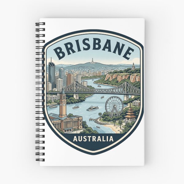 Item preview, Brisbane Australia Vintage Travel Badge Skyline designed and sold by k3rstman1.