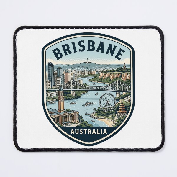 Item preview, Brisbane Australia Vintage Travel Badge Skyline designed and sold by k3rstman1.