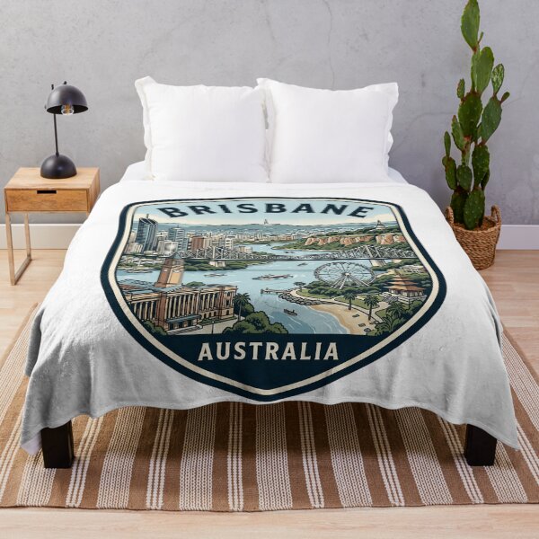 Item preview, Brisbane Australia Vintage Travel Badge Skyline designed and sold by k3rstman1.