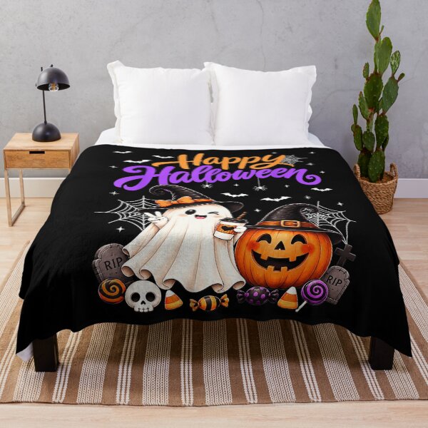 Item preview, Happy Halloween Cute Ghost Pumpkin Witch Spooky Season designed and sold by VioletNance.