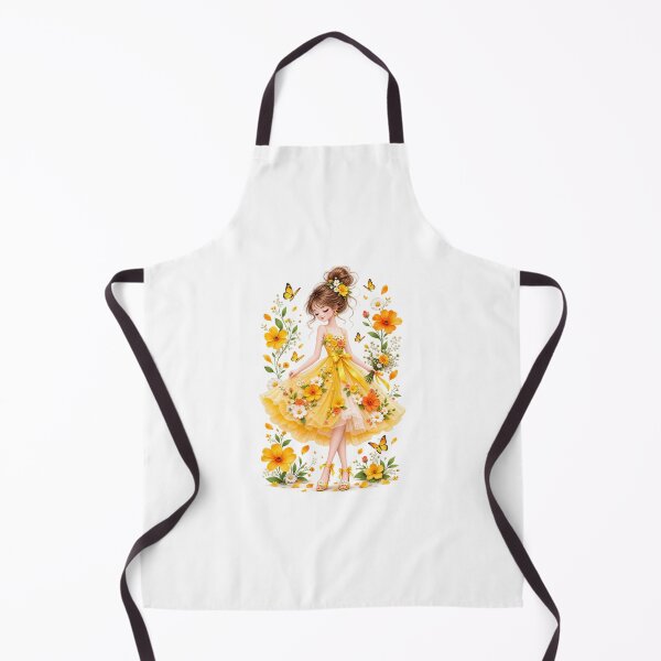Item preview, girl in yellow floral dress designed and sold by Reshmakhan.