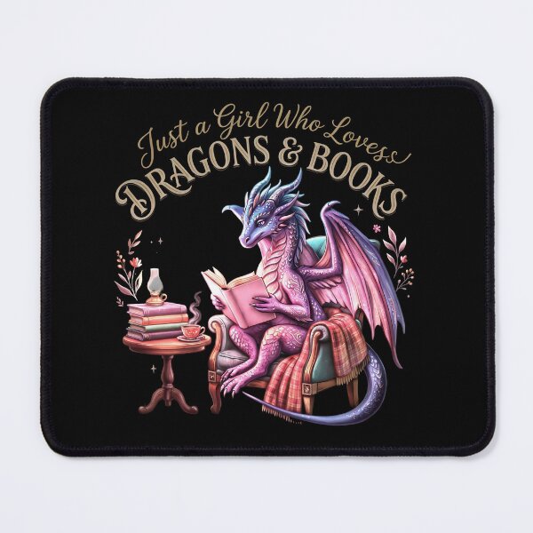 Item preview, Just A Girl Who Loves Dragons & Books | Cozy Fantasy Reading Dragon designed and sold by Dot1001.