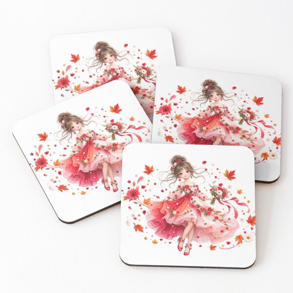 Item preview, girl in red floral dress designed and sold by Reshmakhan.