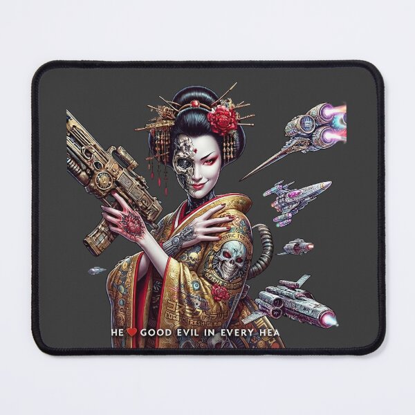 Item preview, Rifle Geisha Spaceships Cyborg Tattoo designed and sold by Voodoo Store Paranormal Collections.