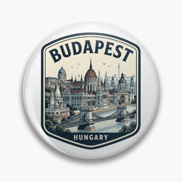 Item preview, Budapest Hungary Vintage Skyline Travel Emblem designed and sold by k3rstman1.